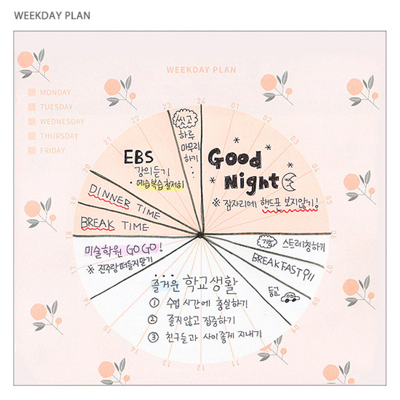 Weekday plan - Last 100 days spiral undated planner Weekday plan - Last 100 days spiral undated planner