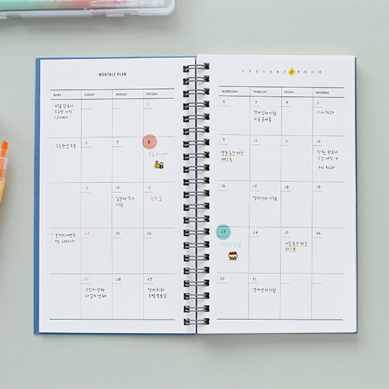 Monthly plan - Plan and record spiral 100 days undated daily planner Monthly plan - Plan and record spiral 100 days undated daily planner