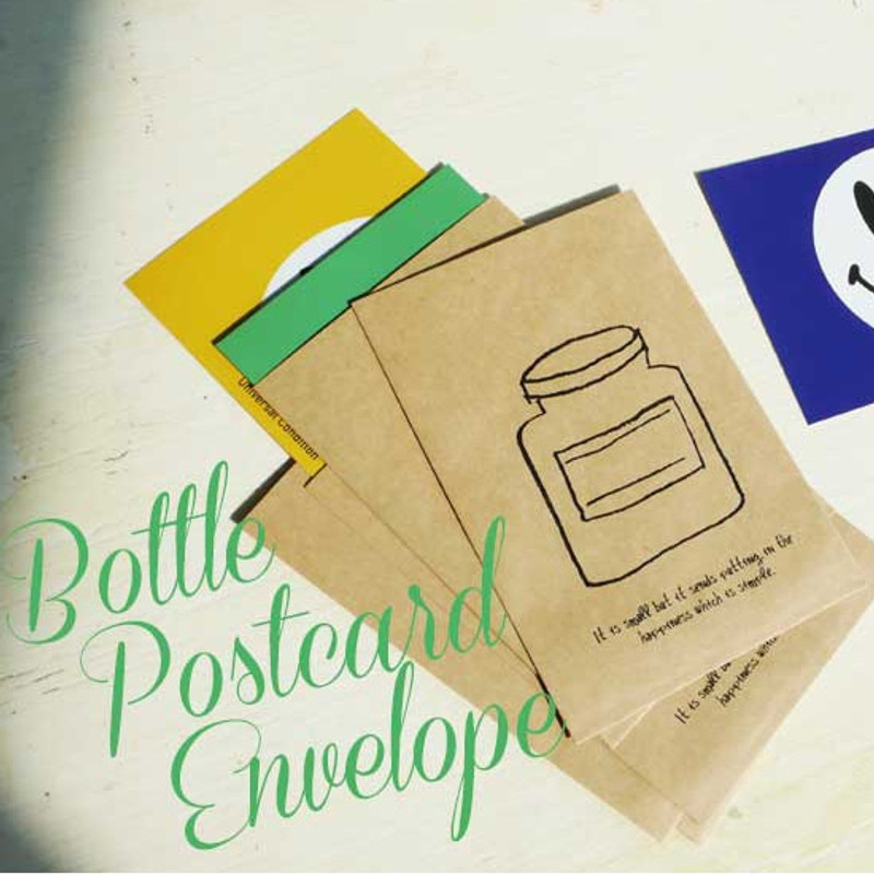 Bottle postcard envelope set
