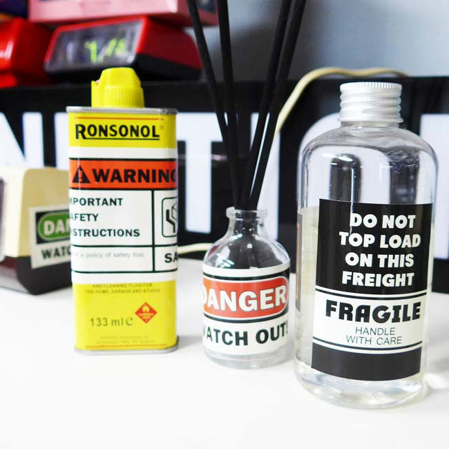 Decorative caution sticker