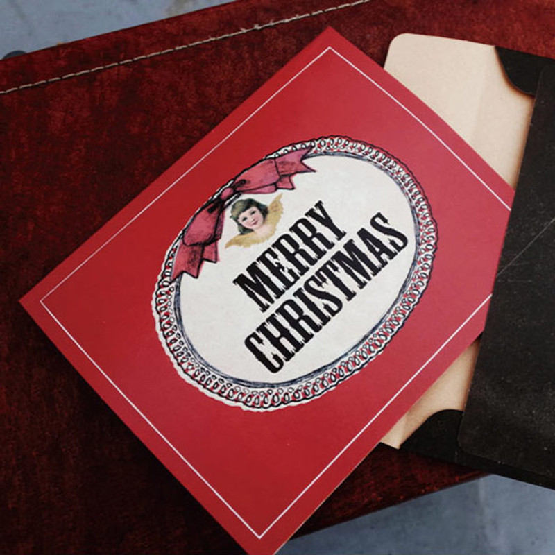 Merry Christmas antique red card Merry Christmas antique red card