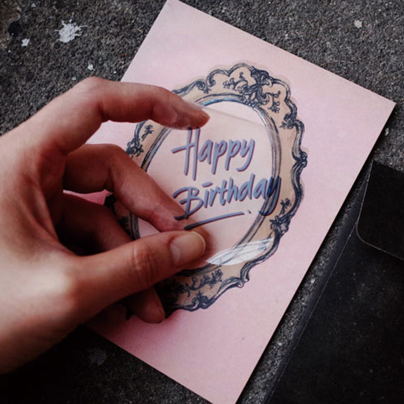 Antique frame indi pink card with sticker Antique frame indi pink card with sticker