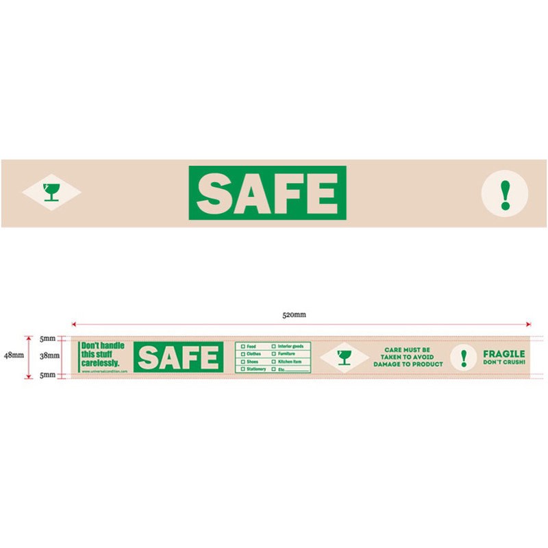 Warning fragile safe message packing tape
