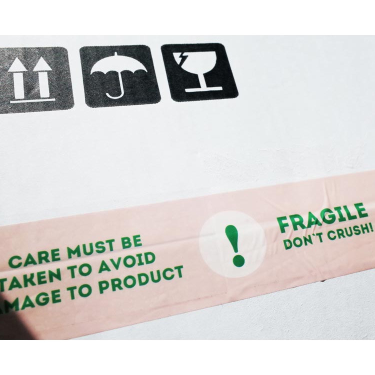 Warning fragile safe message packing tape
