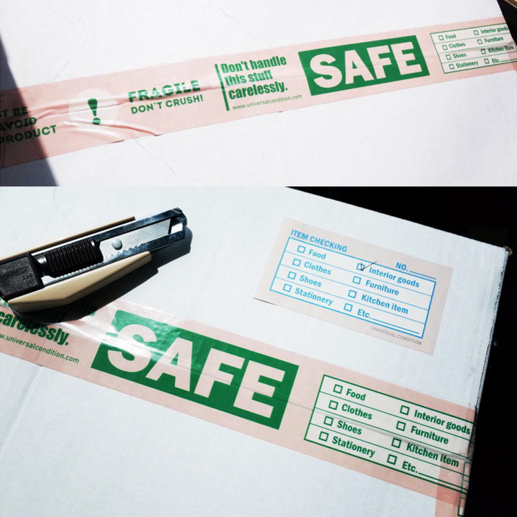 Warning fragile safe message packing tape