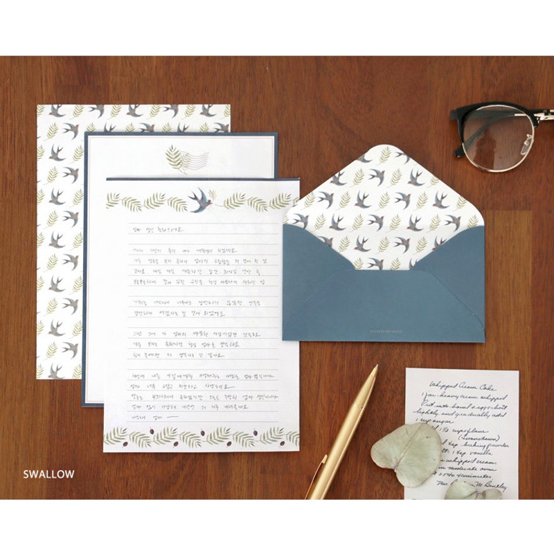 Swallow - Pattern letter paper and envelope set for you Swallow - Pattern letter paper and envelope set for you