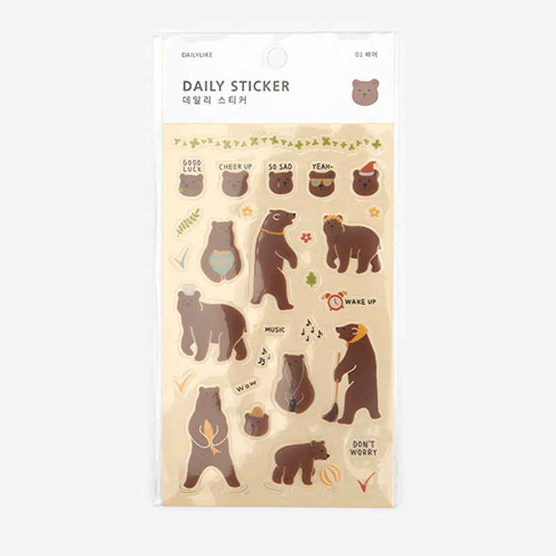 Daily transparent sticker - Bear Daily transparent sticker - Bear