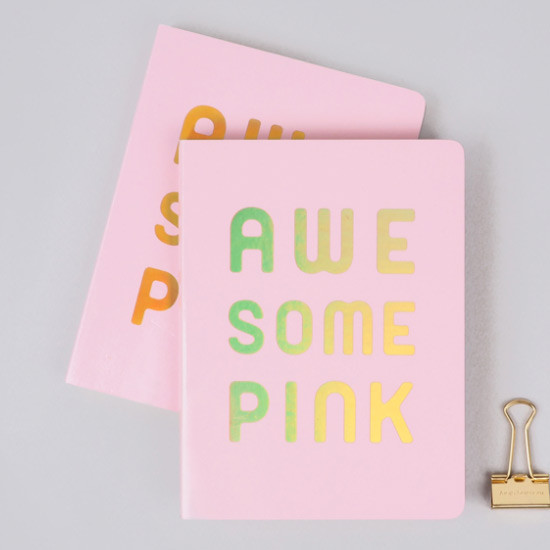 Baby pink - Awesome pink grid and plain notebook
