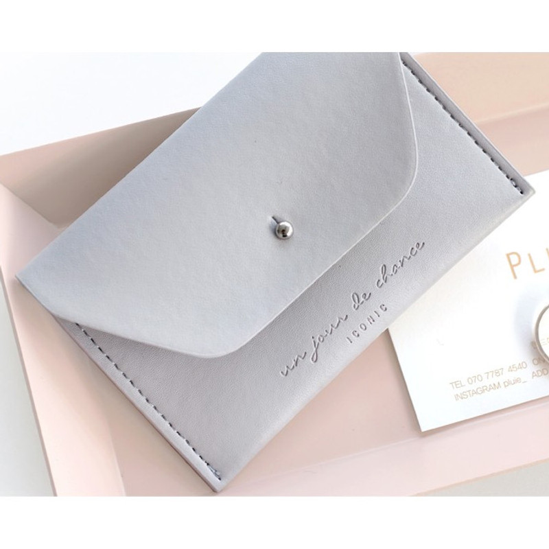 Gray - Un jour de chance slim card case holder Gray - Un jour de chance slim card case holder