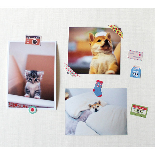 Usage example - Gentle Wave Retro Miniature deco paper sticker