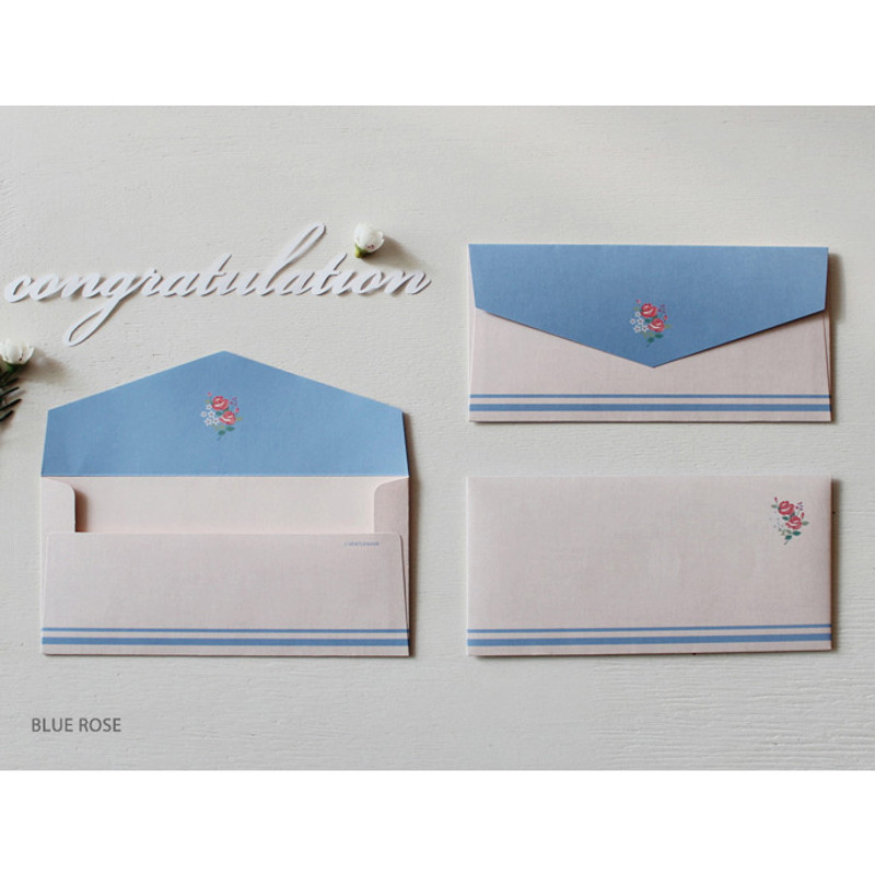 Blue rose - Retro pattern envelope set