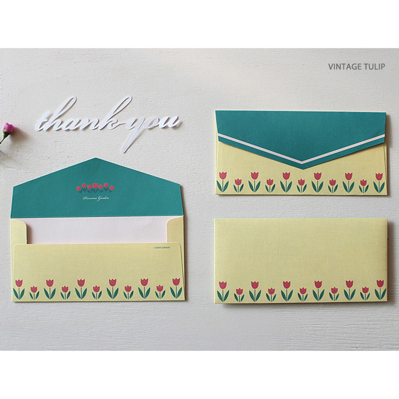 Vintage tulip - Retro pattern envelope set