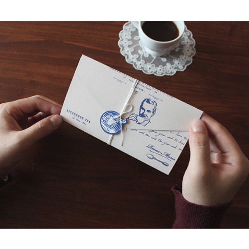 Afternoon tea - Letter card with label and string