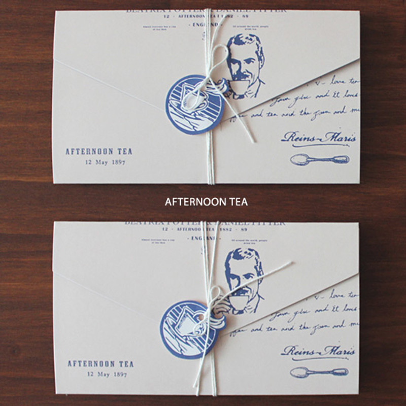 Afternoon tea - Letter card with label and string