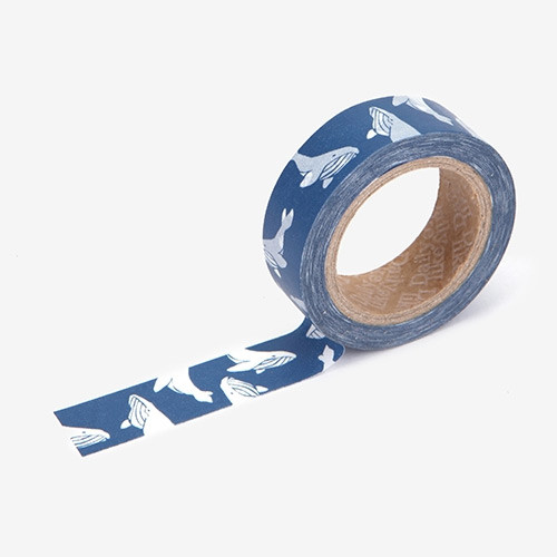 Deco 0.59"X11yd masking tape single - Whale 