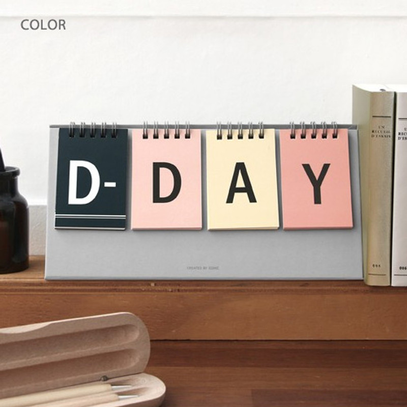 Color - Simple flip perpetual standing desk calendar