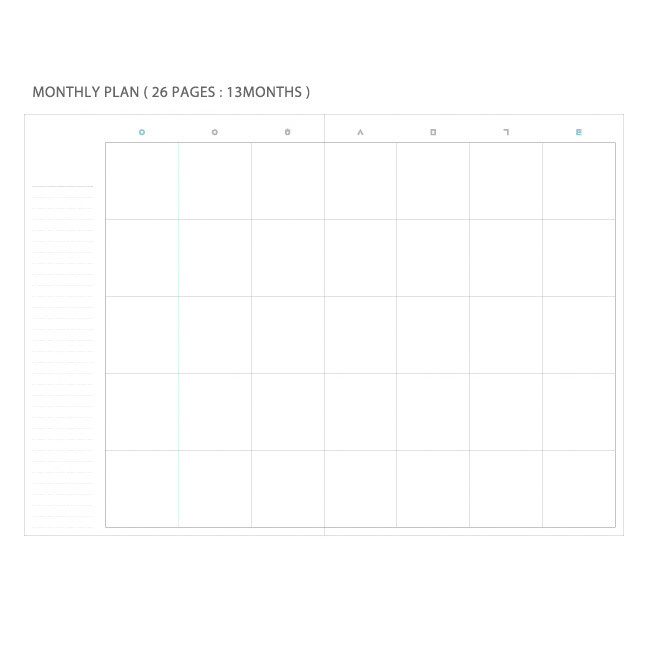 Monthly plan - A4 size slim undated monthly planner