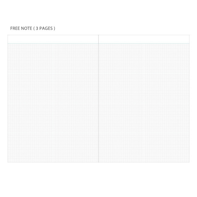 Free note - A4 size slim undated monthly planner