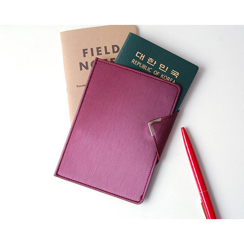 Wine - Simple passport holder with magnetic snap closure 