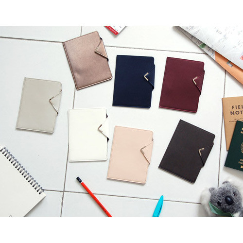 Simple passport holder with magnetic snap closure 