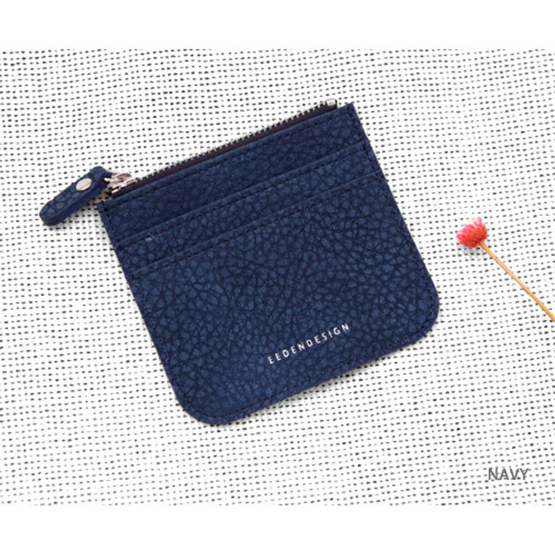 Navy - Simple flat pocket card case holder Navy - Simple flat pocket card case holder