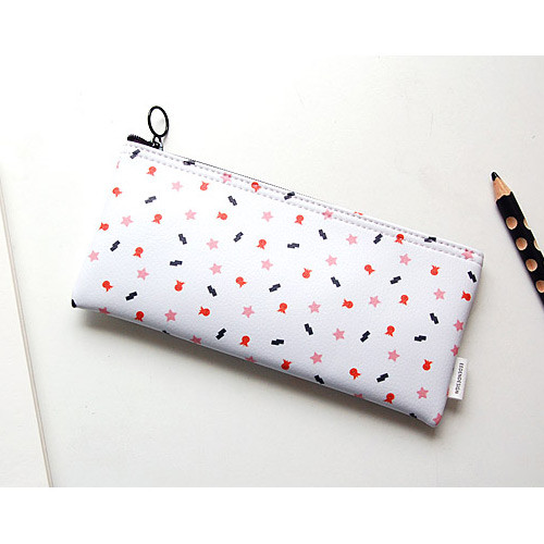 Sea - Pattern zipper slim pencil case
