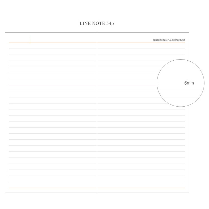 Line note - 2018 Prism slim monthly dated planner scheduler Line note - 2018 Prism slim monthly dated planner scheduler