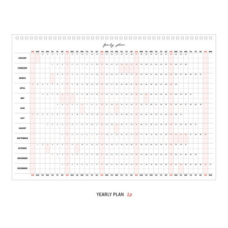 Yearly plan - 2018 Comely desk dated monthly planner scheduler 