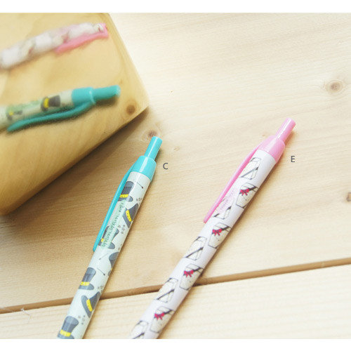 C, E - Cheer up knock retractable black ballpoint pen