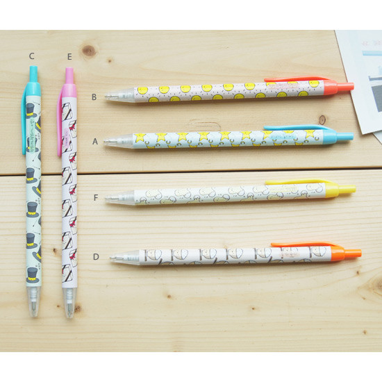 Cheer up knock retractable black ballpoint pen