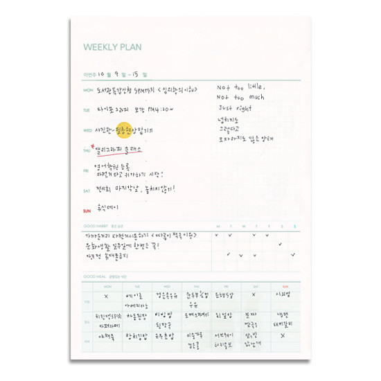 Weekly plan - Lagom one month undated daily planner