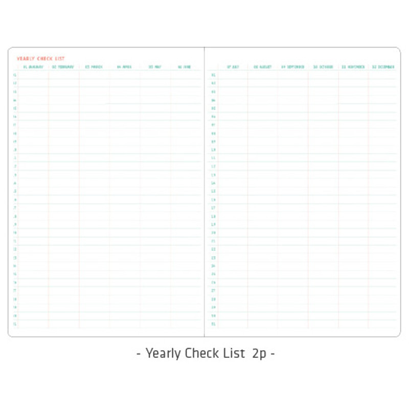 Yearly checklist - Arpress pattern undated monthly journal diary Yearly checklist - Arpress pattern undated monthly journal diary