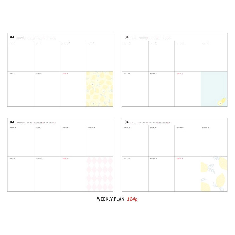 Weekly plan - 2018 Lively pattern dated weekly diary