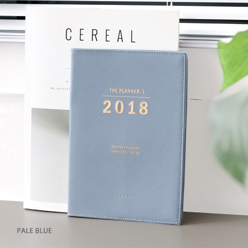Pale blue - 2018 The Large dated monthly planner
