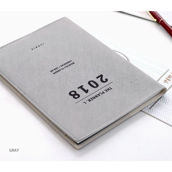 Gray - 2018 The Large dated monthly planner