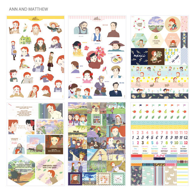 Anne and matthew - Anne of green gables deco sticker set
