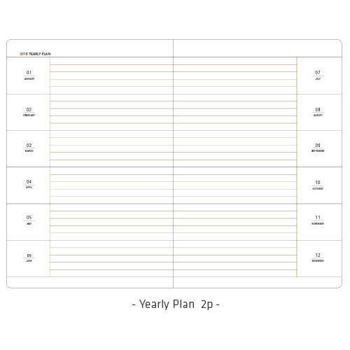 Yearly plan - 2018 Basic dated weekly planner scheduler
