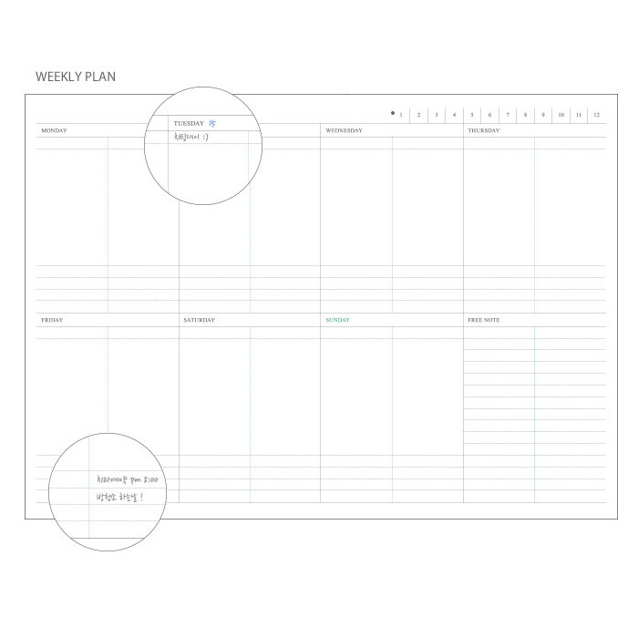 Weekly plan - Mellow pattern undated weekly diary