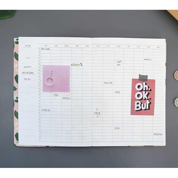 Yearly plan - Mellow pattern undated weekly diary