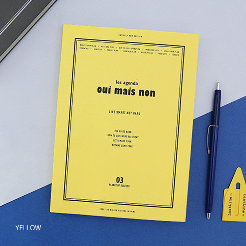 Yellow - Oui mais non A5 undated weekly diary