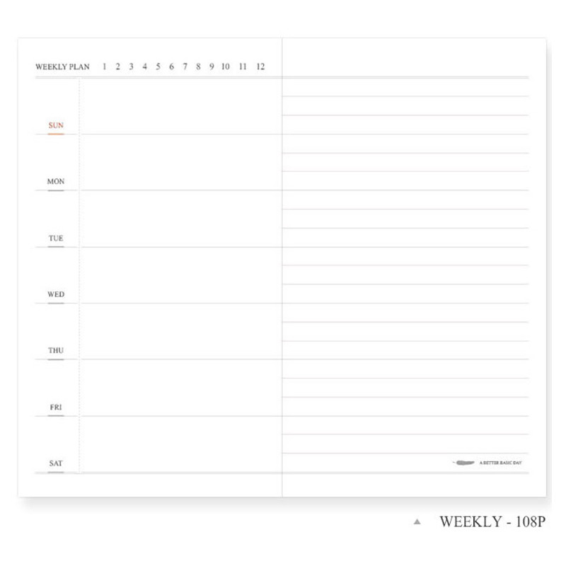 Weekly - The Basic official slim undated weekly diary  Weekly - The Basic official slim undated weekly diary