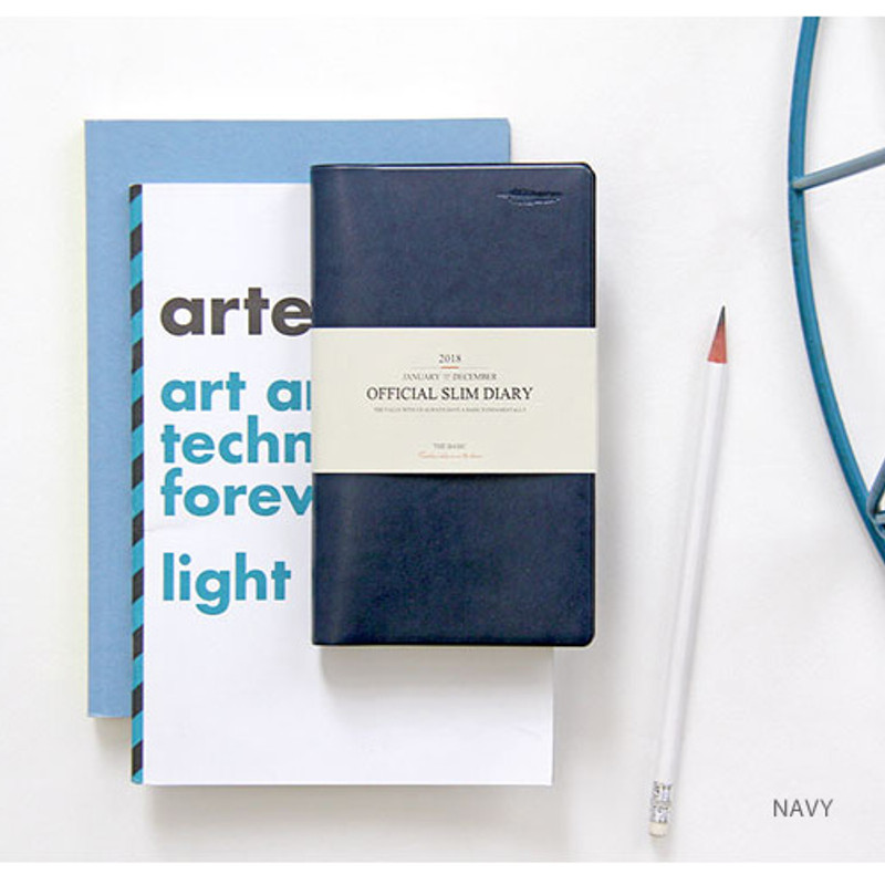 Navy - The Basic official slim undated weekly diary  Navy - The Basic official slim undated weekly diary