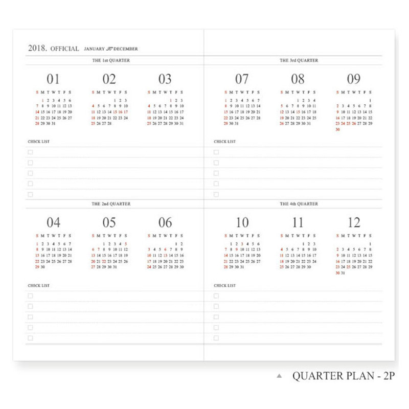 Quarter plan - The Basic official slim undated weekly diary  Quarter plan - The Basic official slim undated weekly diary