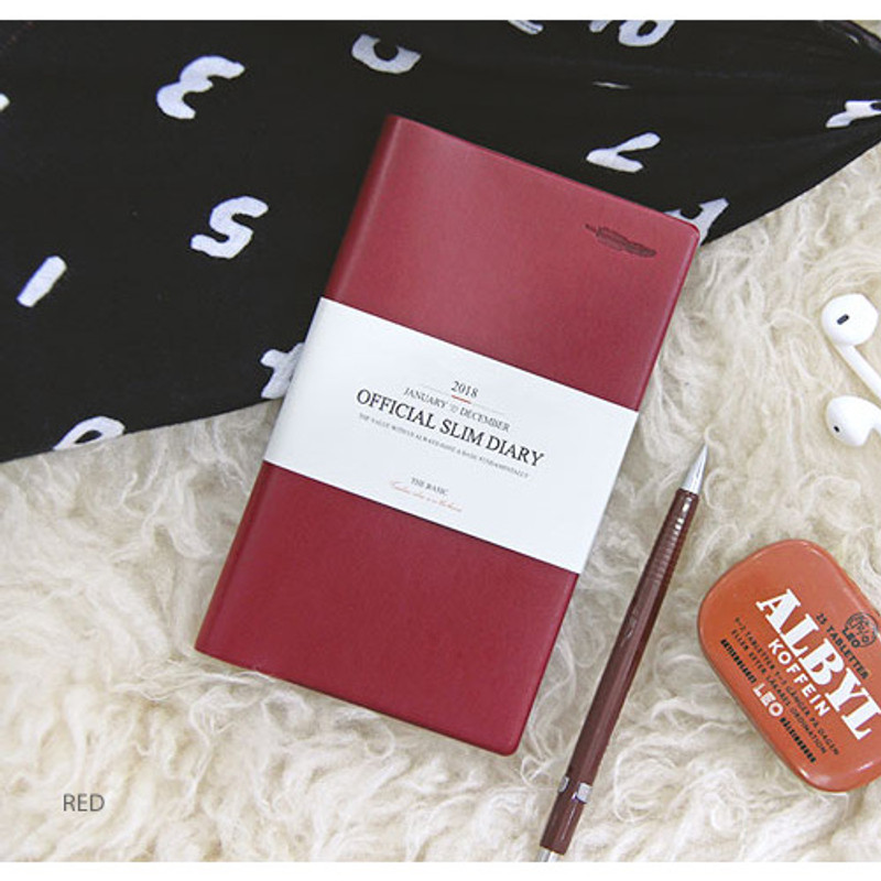 Red - The Basic official slim undated weekly diary  Red - The Basic official slim undated weekly diary
