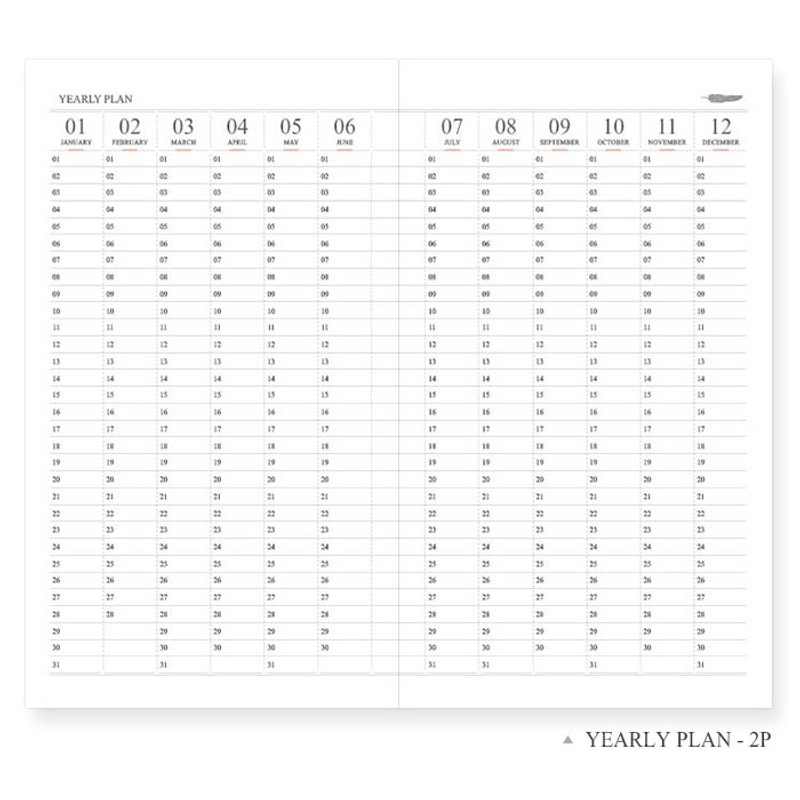 Yearly plan - The Basic official slim undated weekly diary  Yearly plan - The Basic official slim undated weekly diary