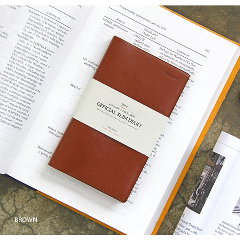Brown - The Basic official slim undated weekly diary  Brown - The Basic official slim undated weekly diary