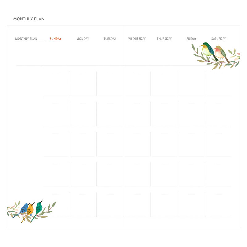 Monthly plan - Willow pattern slim undated diary scheduler 