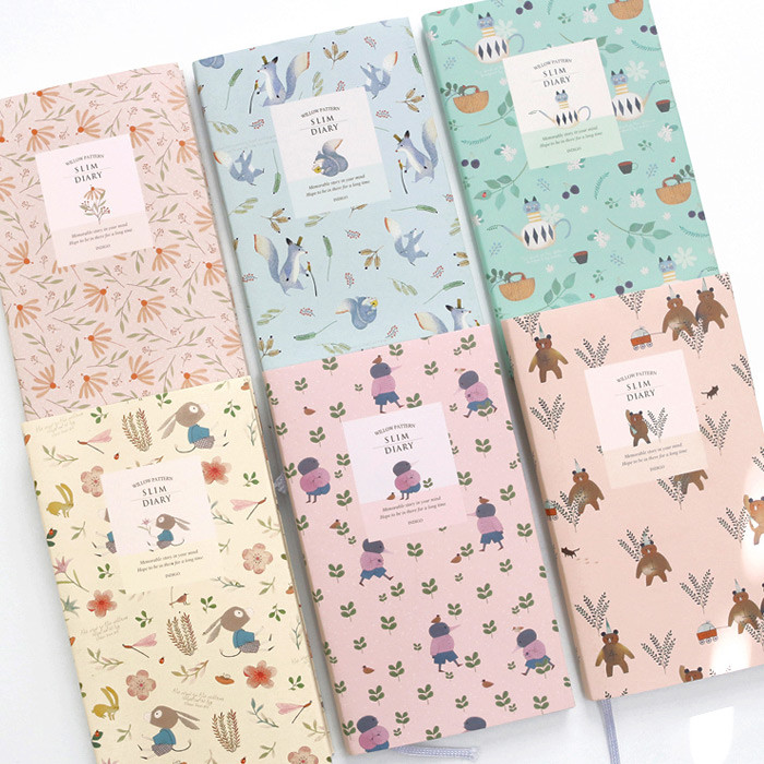 Willow pattern slim undated diary scheduler 