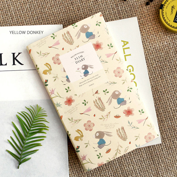 Yellow donkey - Willow pattern slim undated diary scheduler 