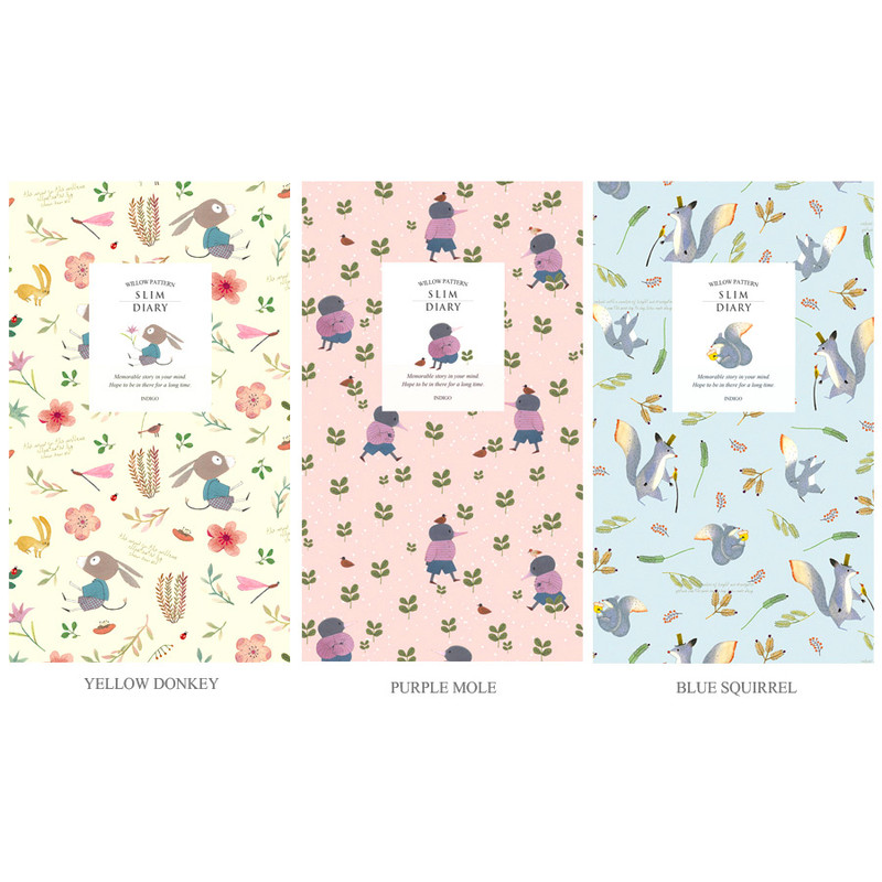 Willow pattern slim undated diary scheduler 